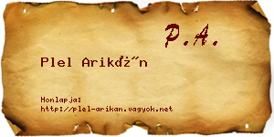 Plel Arikán névjegykártya